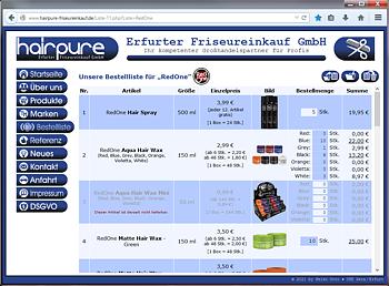 Hairpure - Erfurter Friseureinkauf GmbH - Web-Seiten