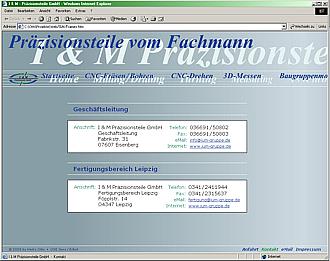 I & M - Präzisionsteile GmbH - Web-Seiten