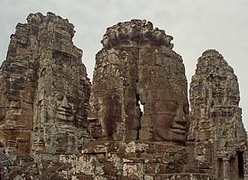 The "Bayon" is composed of giant stone heads