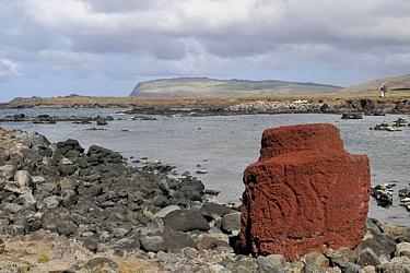 Der „Pukao” eines gestürzten Moai