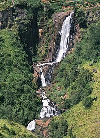 The "Devon Falls" in the central highlands of Ceylon